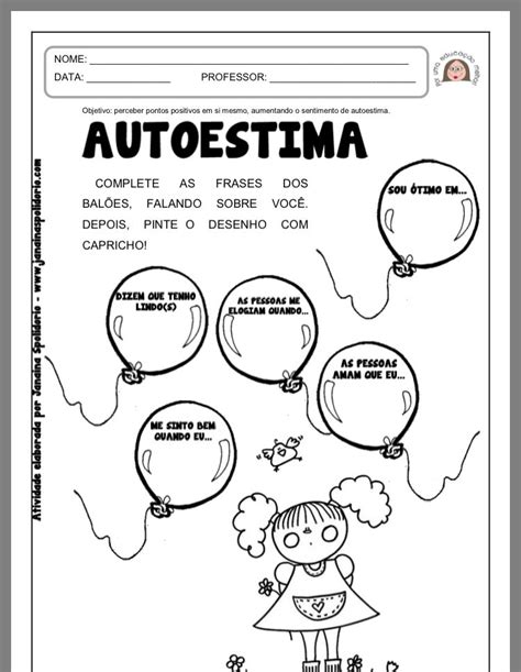 Atividade Sobre Autoestima - atividades autoestima psicologia crianças – Pesquisa Google | Yoga for ...
