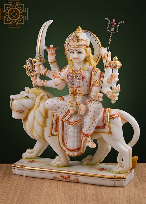 15" Ashtabhuja Goddess Durga | Handmade | Marble Durga Maa Statue ...