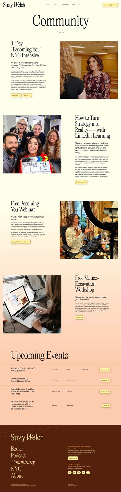 Suzy Welch website design - Lapa Ninja
