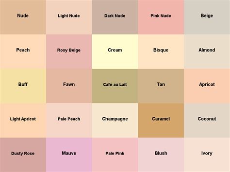 Shades of Nude: +50 Nude Colors with HEX Codes