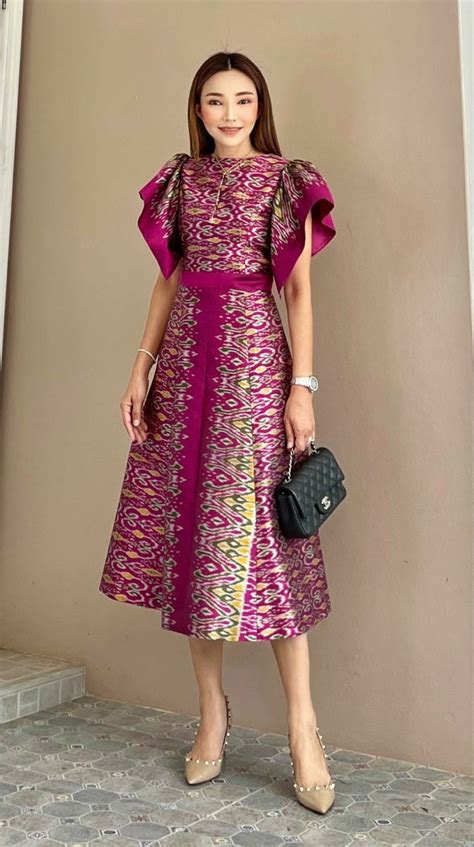 pin  widya  lace bow  pretty  model dress batik batik