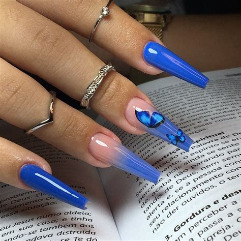 Unhas De Gel Na Tips Decoradas Azul - Unhas decoradas azuis | Unhas de gel, Unhas azuis, Unhas decoradas