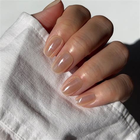 Short Glazed Chrome Nude Gel Press-Ons – Frst Class Beauty