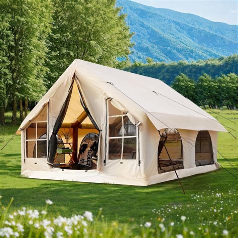 Amazon.co.jp: KNUO 空気注入式テント キャンプ用 5~8人用 大型ブローアップエアテントハウス 組み立て不要 高級