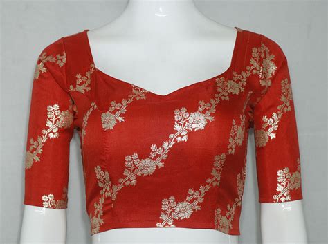 Red Color Russian Silk Blouse | Ritz Fashion Trendz