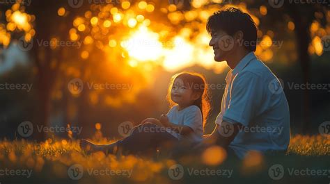 Asian dad and his daughter enjoying a beautiful moment 57203111 Stock