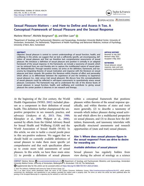 SOLUTION: Sexual pleasure matters and how to define and assess it too a