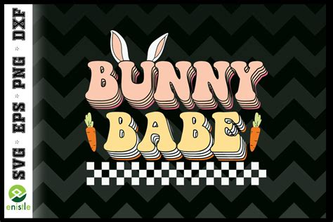 bunny babe retro easter bunny ears grafik von enistle creative fabrica