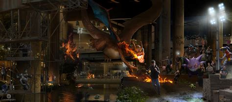Detective Pikachu-Charizard Chase by arvalis on DeviantArt