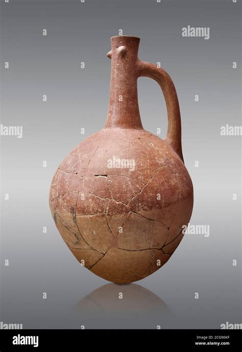 Hittite pottery jug with raised eyes from Hittite capital Hattusa ...