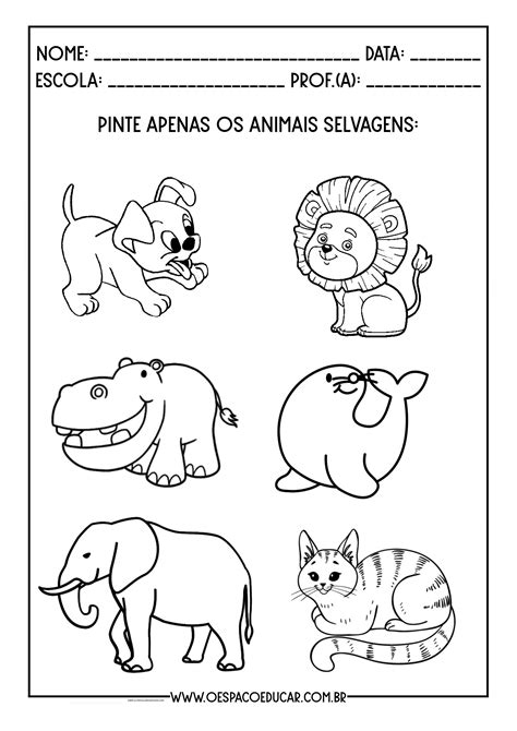 Atividade Educação Infantil Animais - Educação Infantil: atividades abordando os animais - Blog Espaço Educar