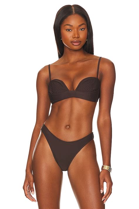 shani shemer karen bikini top  chocolate brown revolve