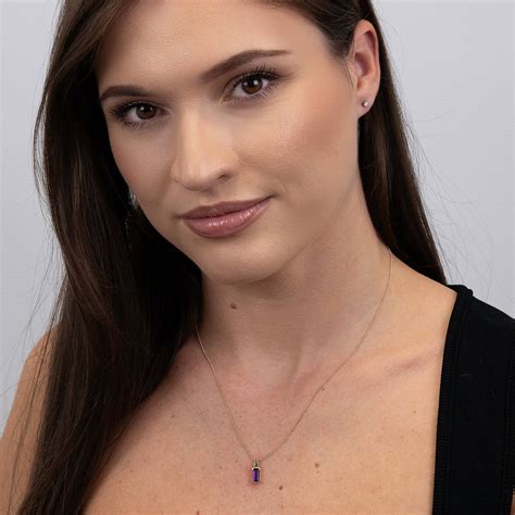 9ct Yellow Gold Art-Deco Inspired Amethyst Pendant | Buy Online | Free