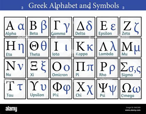 greek alphabet  symbols stock vector image art alamy