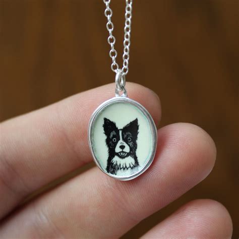 Sterling Silver and Enamel Border Collie Necklace - Adorable Dog Breed – Mark Poulin Jewelry