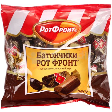 Конфеты РотФронт 250г Батончик шоколадно-сливочный вкус 1/10 купить за ...