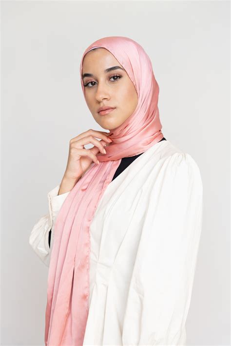 Order Glamour Pink Deluxe Satin Crepe Scarf | Niswa Fashion