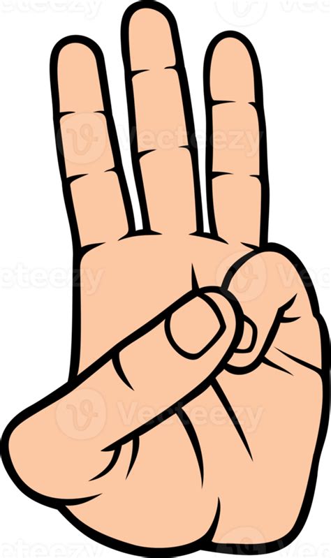 ilustración de la mano y el número tres 11617841 PNG