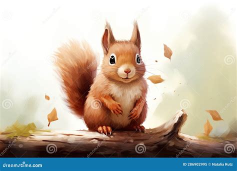 Little Squirrel Illustration Stock Illustration - Illustration of ...