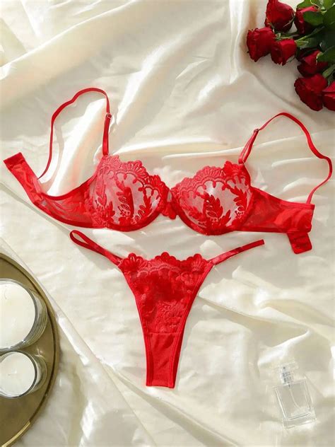 red lace lingerie set  women  luulla