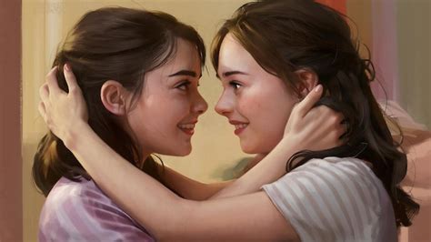 Two young lesbians kissing | Premium AI-generated image