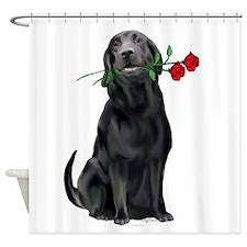 Black Lab Shower Curtains | Black Lab Fabric Shower Curtain Liner