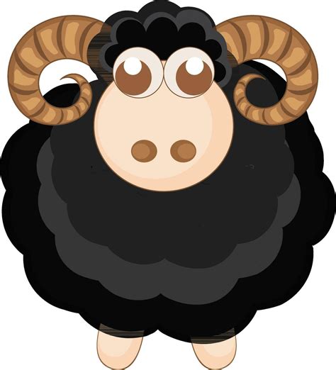 cartoon character   black sheep  vector art  vecteezy