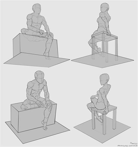 ArtStation - Line Pratice 2018, Naranbaatar Ganbold | Sitting pose ...