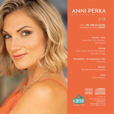 ANNI PERKA Am 07.10.2022 erscheint ihre neue Single „Das Glück ist