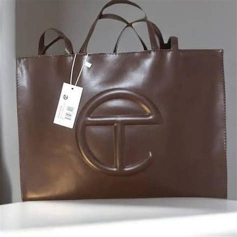 Chocolate Brown Leather Telfar Bag in Size Medium - Depop