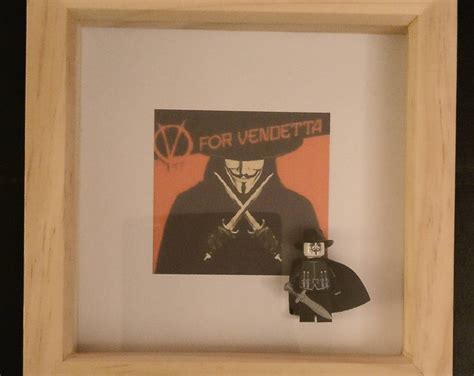 lego inspired   vendetta minifigure framed art etsy