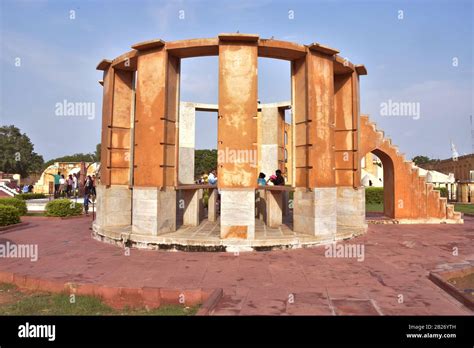 rama yantra  jaipur jantar mantar  astronomical observatory stock