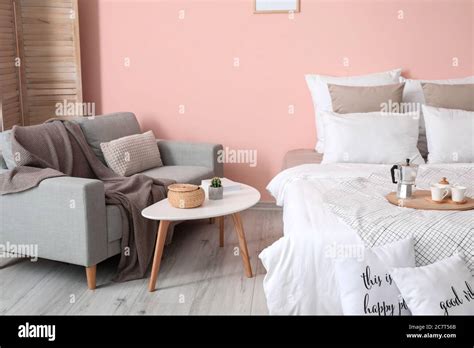 Stylish interior of modern bedroom Stock Photo - Alamy