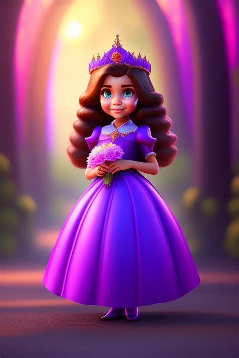 Lexica - Disney cute and beautiful princess wearing a purple dress and