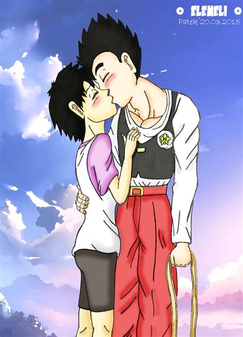 Gohan and Videl, the first kiss by eleneli on DeviantArt