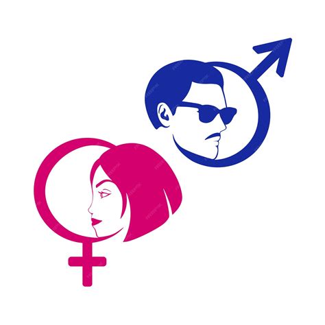 Signo de hombre y mujer icon sticker set rosa y azul hombre y mujer