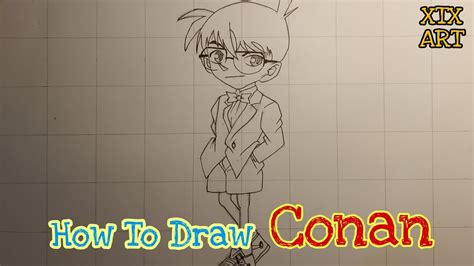 huong  ve conan don gian chi tiet draw step  step xtx art moi