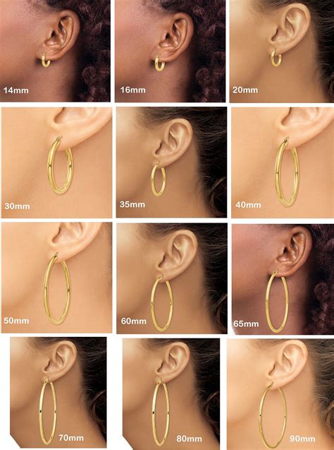 Gold Hoop Earrings Size Chart at Lynda Taveras blog