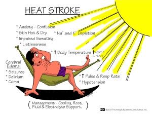 types  heat stroke  aid