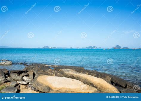 klong muang beach stock image image  tourism rock
