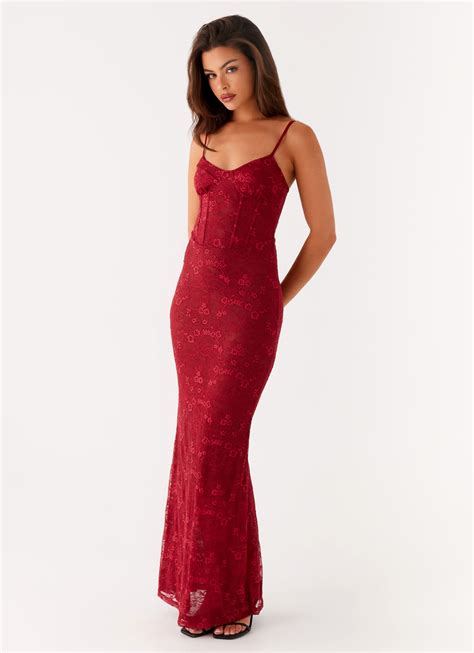 Rosa Corset Maxi Dress - Red – Peppermayo UK