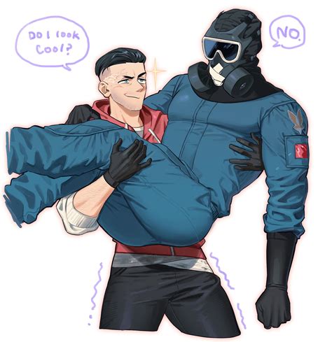 smoke and mute (rainbow six siege) drawn by hamzraider | Danbooru