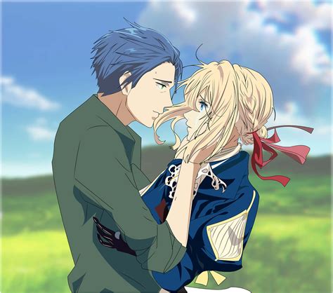 Download Gilbert Kissing Violet Evergarden Picture | Wallpapers.com