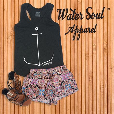 Boating Tank Top- WaterGirl Simple Anchor Signature Tri-Blend Racerback