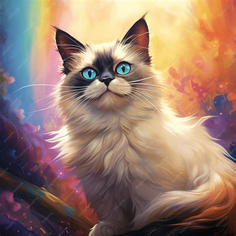 Premium Vector | Balinese kitten cat