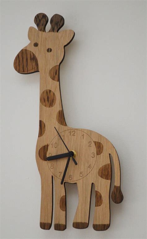 Giraffe clock laser cut clock clock for a babies room clock