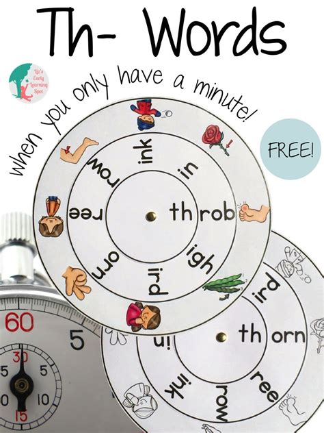 Digraphs: Th- Words When You Only Have a Minute - Liz's Early Learning Spot