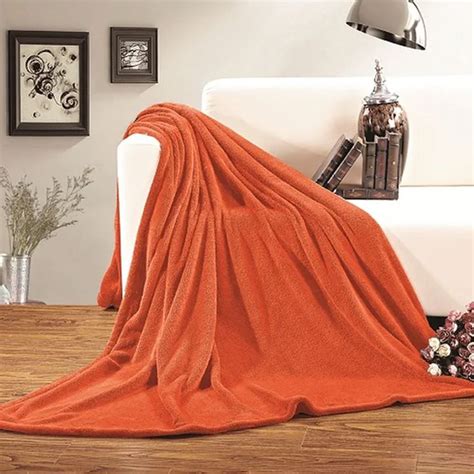 Double Bed AC Fleece Blanket - Orange - Myhomedecor.pk