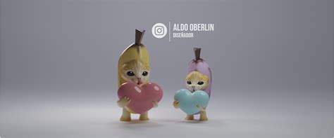 STL file Banana Cat + HEART / Mishi Plátano + HEART・3D printable model