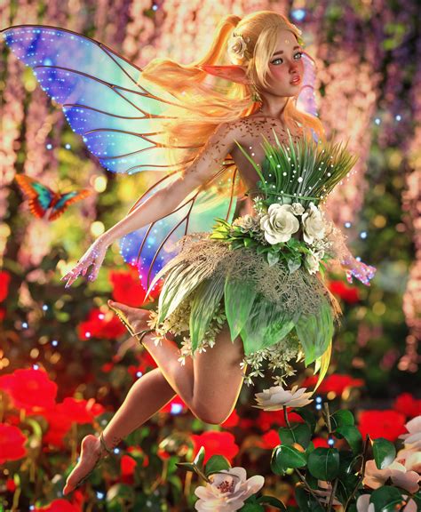 Feya Floral Fairy Outfit for Genesis 8, 8.1, and 9 | Daz 3D